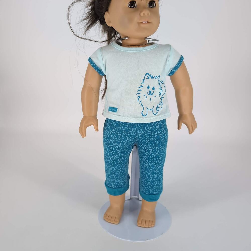 American Girl Doll Retired Blue Two Piece Pomeranian Pajamas Set for 18" Dolls